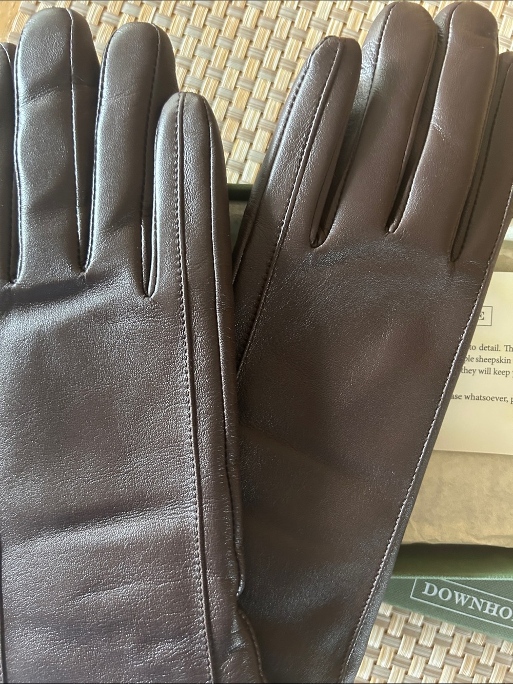 Brown Leather Dress Gloves - Picture 2 of 5